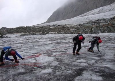 Tony doing a crevasse rescue